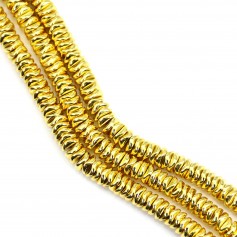 Ematite dorata a rondella ondulata 2x6mm x 40cm