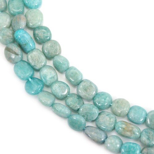 Amazonite del Perù, pepite barocche 8-10mm x 40cm
