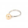 Anillo ajustable simple para semi perforado - Plata 925 rodinada x 1ud
