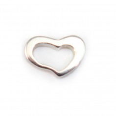 Colgante corazón hueco 5x7mm - Plata 925 x 1ud