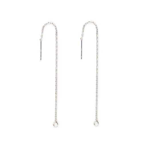 Chainette d'oreilles forçat rectangle 1.0x85mm - Argent 925 x 2pcs