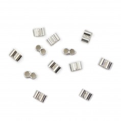 Tubo duplo 3x5mm (buraco 2mm) - Prata 925 x 4pcs
