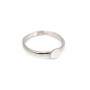 Anillo ajustable simple para cabujón de 6 mm - Plata 925 rodinada x 1 ud.