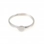 Verstellbarer einfacher Ring für 6mm Cabochon - Rhodiniertes 925er Silber x 1 Stück