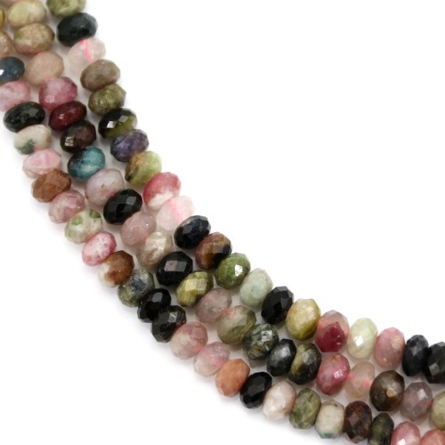 Tourmaline Rondelle Facette 4x6mm x 40cm