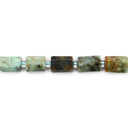 African turquoise in baroque shape 9x11mm x 43cm