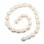 Freshwater cultured pearls, white, baroque, 13-15mm x 40cm