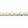 Freshwater cultured pearls, salmon color, round flat, 15mm x 40cm