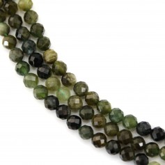 Green faceted round 4mm x 38cm tourmaline