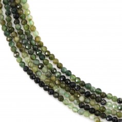 Grüner facettierter runder Verlaufsturmalin 3mm x 39cm