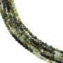 Turmalina verde degradê redonda facetada 3mm x 39cm
