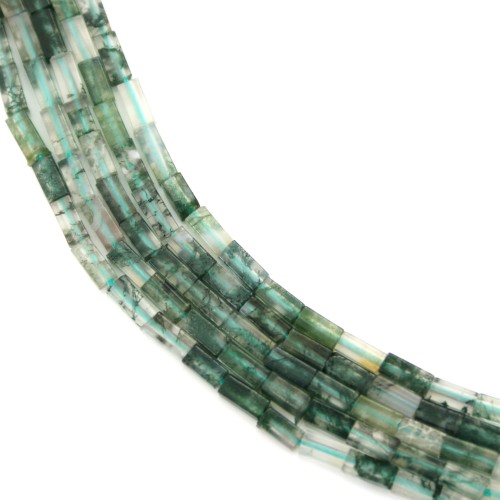 Moss agate rectangle 2x4mm x 39cm