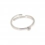 Anillo ajustable simple para semi perforado - Plata 925 rodinada x 1ud