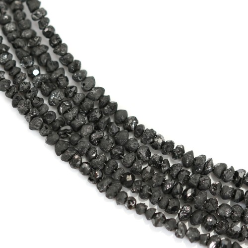 Diamante negro bruto 3-4mm x 42cm