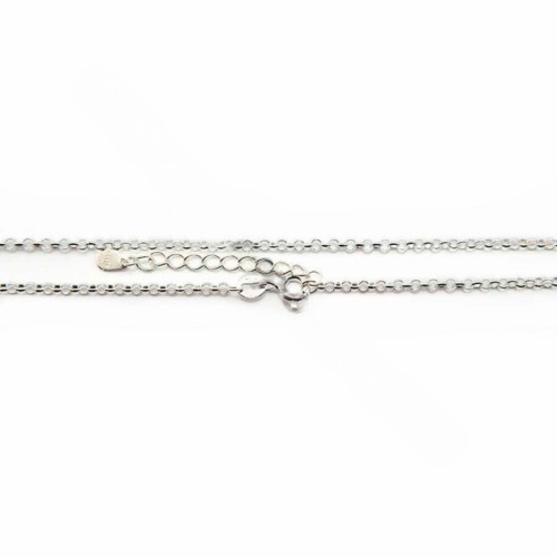 Catena a maglia rotonda da 2 mm in argento 925 lunga 45 cm