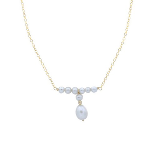 Collier en gold filled & perle d'eau douce x 1pc