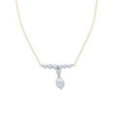 Collier en gold filled & perle d'eau douce x 1pc