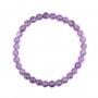 Pulseira de Ametista redonda 6mm - Elástico x 1 unid.
