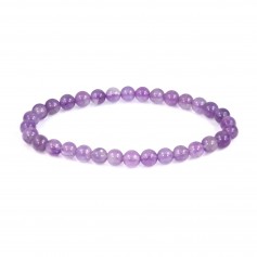 Armband Amethyst rund 6mm - Elastisch x 1 Stk.