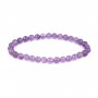 Amethyst round 6mm bracelet - Elastic x 1pc