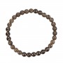 Bracelet Quartz fumé rond 6mm - Elastique x 1pc