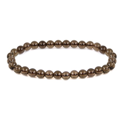 Pulseira Quartzo fumê redonda 6mm - Elástico x 1 unid.