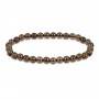 Bracelet Quartz fumé rond 6mm - Elastique x 1pc