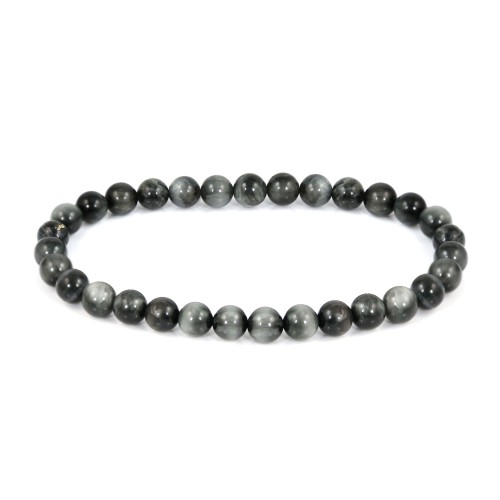 Pulsera Ojo de Águila redonda 6mm - Elástico x 1ud