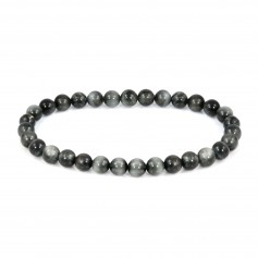 Bracelet Oeil d'Aigle rond 6mm - Elastique x 1pc