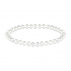 Pulsera de cristal de roca redondo 6mm - Elástico x 1ud.