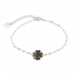 Bracelet argent 925 nacre blanc fleur de 4 herbres