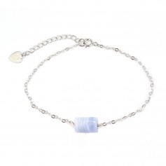 Pulsera de Plata 925 con calcedonia rectangular