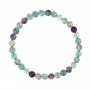 Fluorite bracelet round 6mm - Elastic x 1pc