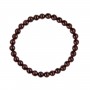 Bracelet Grenat rouge rond 6mm - Elastique x 1pc