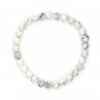 Howlite round 6mm bracelet - Elastic x 1pc