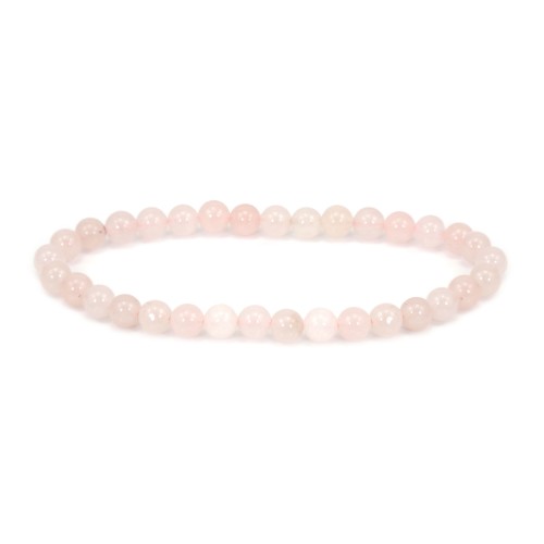 Rose Quartz round bead bracelet 6mm - Elastic x 1pc