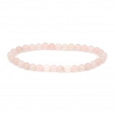 Bracciale in quarzo rosa tondo 6mm - Elastico x 1pz