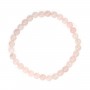Bracciale in quarzo rosa tondo 6mm - Elastico x 1pz