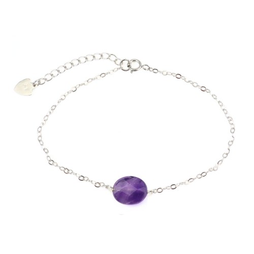925 silver chain bracelet Amethyst
