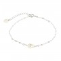 925 Silver chain bracelet with white mother-of-pearl skull