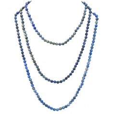 Sautoir lapis-lazuli  ronde 6mm 150cm 
