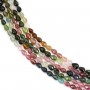 Multicolored faceted drop-shaped tourmaline 4x6-5x7mm x 40cm