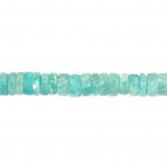 Amazonit aus Peru, facettierter Rondelle-Heishi, 6-7mm x 40cm.