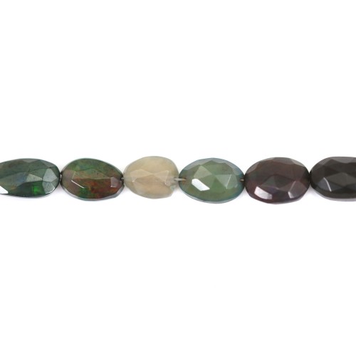 Ethiopian black treated oval faceted baroque opal x 40cm