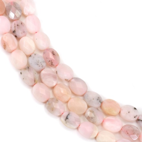 Faceted oval opal on thread 6x8mm x 40cm