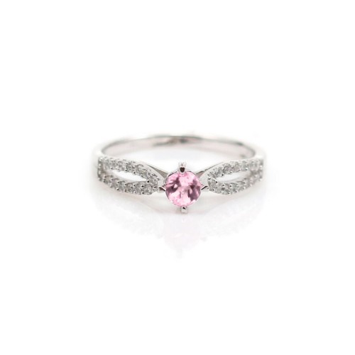 Turmalin-Ring aus rhodiniertem 925er Silber x 1 Stück