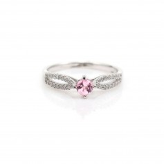 Anello in tormalina in argento 925 rodio x 1pz