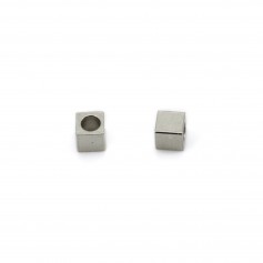 Perla intercalaire cubo 4mm - Acero Inoxidable 304 x 10 piezas