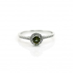 Anillo de turmalina de plata 925 rodinada x 1ud.