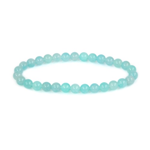 Pulseira Amazonita do Peru redonda 6mm - Elástico x 1 unidade